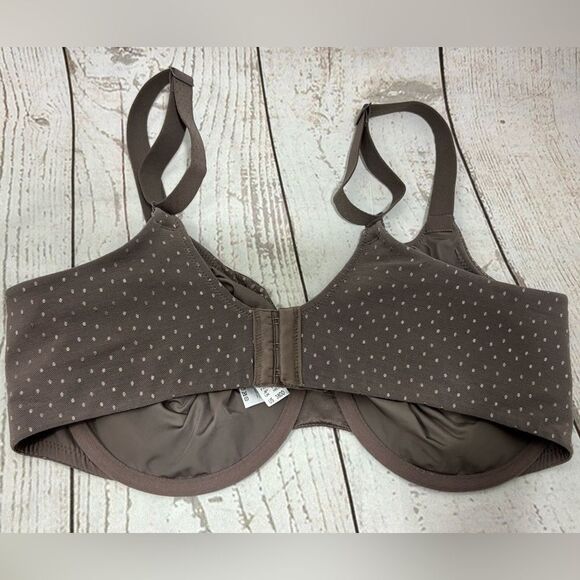 Wacoal Back Appeal Smoothing Dot Jacquard Underwire Bra Cappuccino Size 38DD - Picture 11 of 11